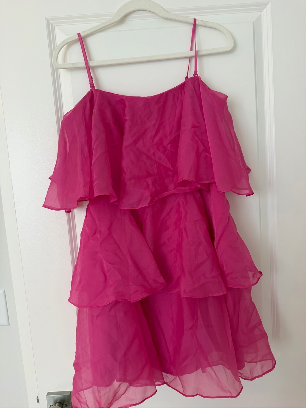 Organza Tiered Strapless Mini Dress